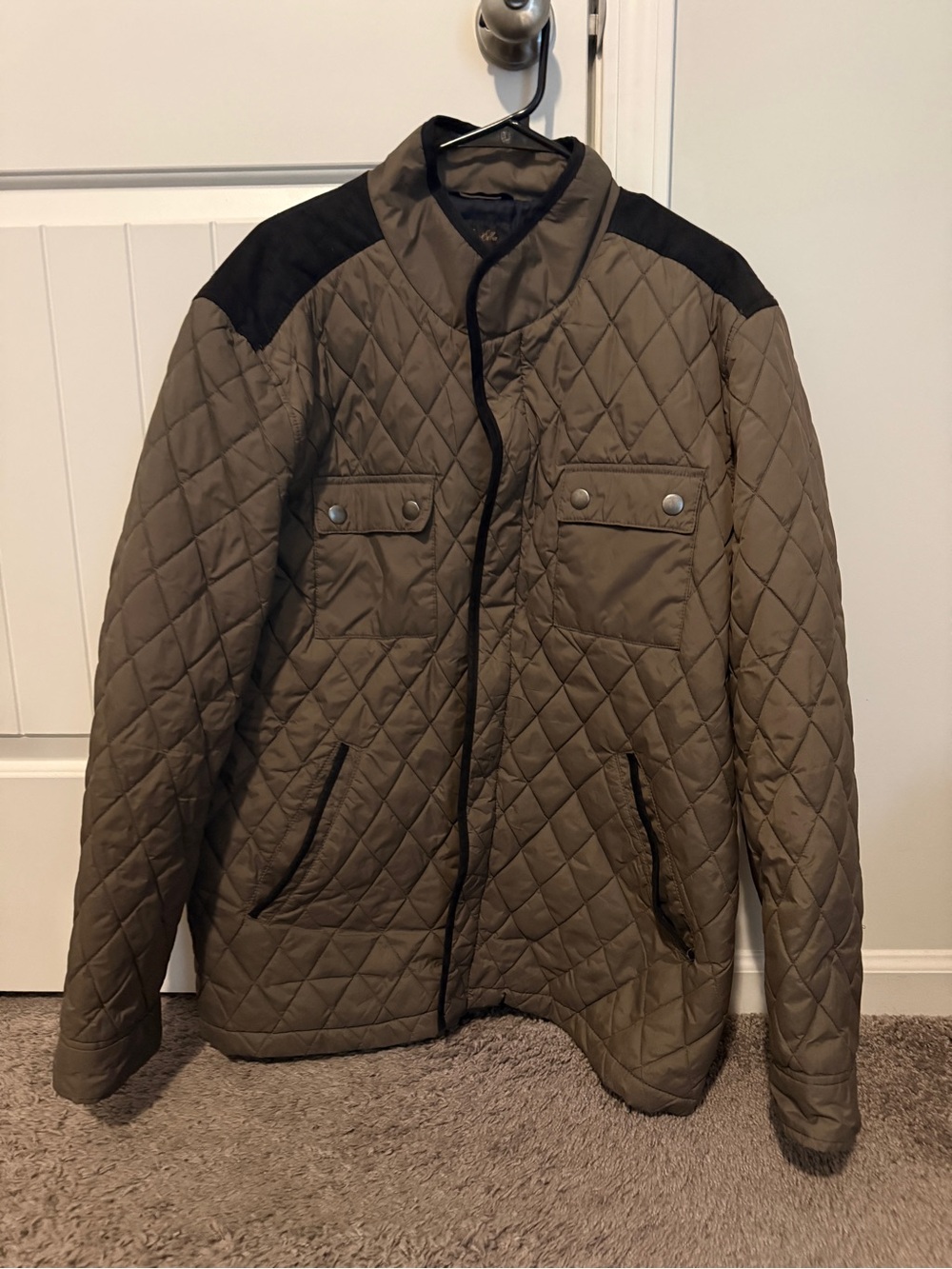 Men's Quilted Lightweight WARM Jacket in Olive Green